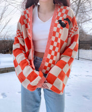 Load image into Gallery viewer, Orange Checkered Bunny Cardigan
