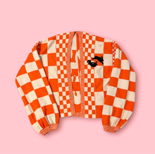 Load image into Gallery viewer, Orange Checkered Bunny Cardigan
